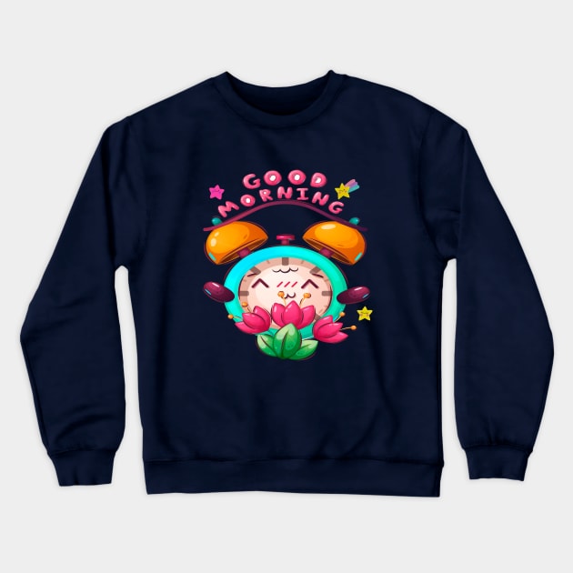 Cute Clock Clothing Design Crewneck Sweatshirt by JeffDesign